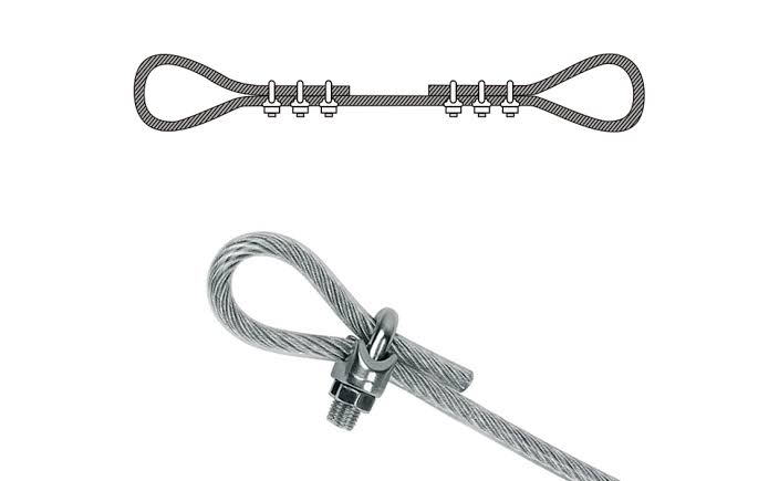 Marine grade stainless steel cable clip (lock)